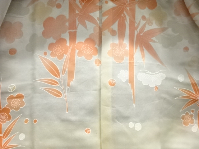  幾何学模様織り出し本場村山大島紬着物アンサンブル